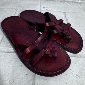 Camel Sandals Leather Sandals for Women – Size 7 – Slide-On with Open Toe